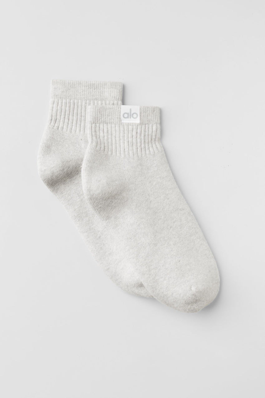 Quarter Crew Street Sock - White Heather