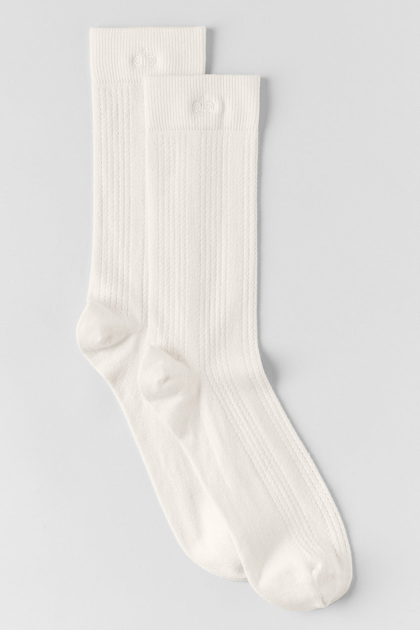 Cashmere Mesh Sock - Ivory