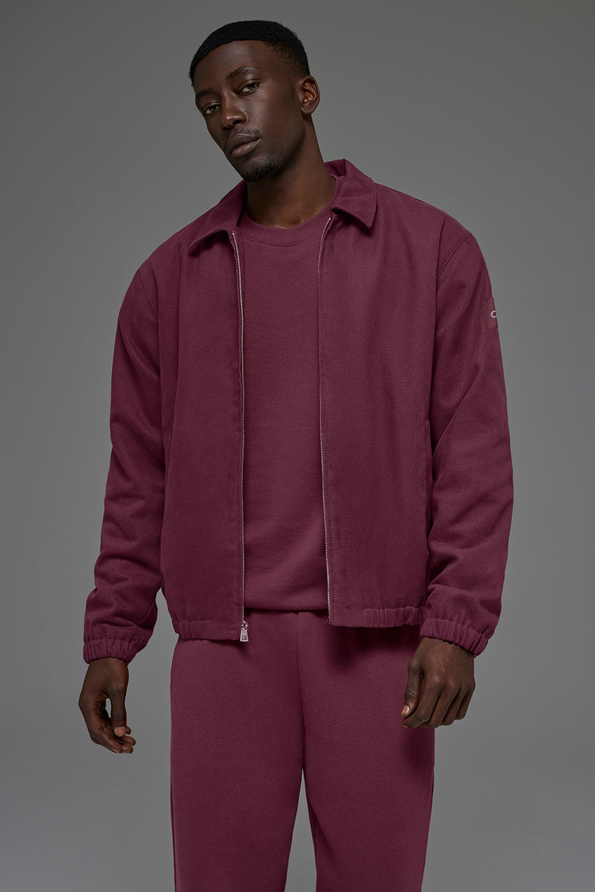 Cotton Canvas Coaches Jacket - Burgundy