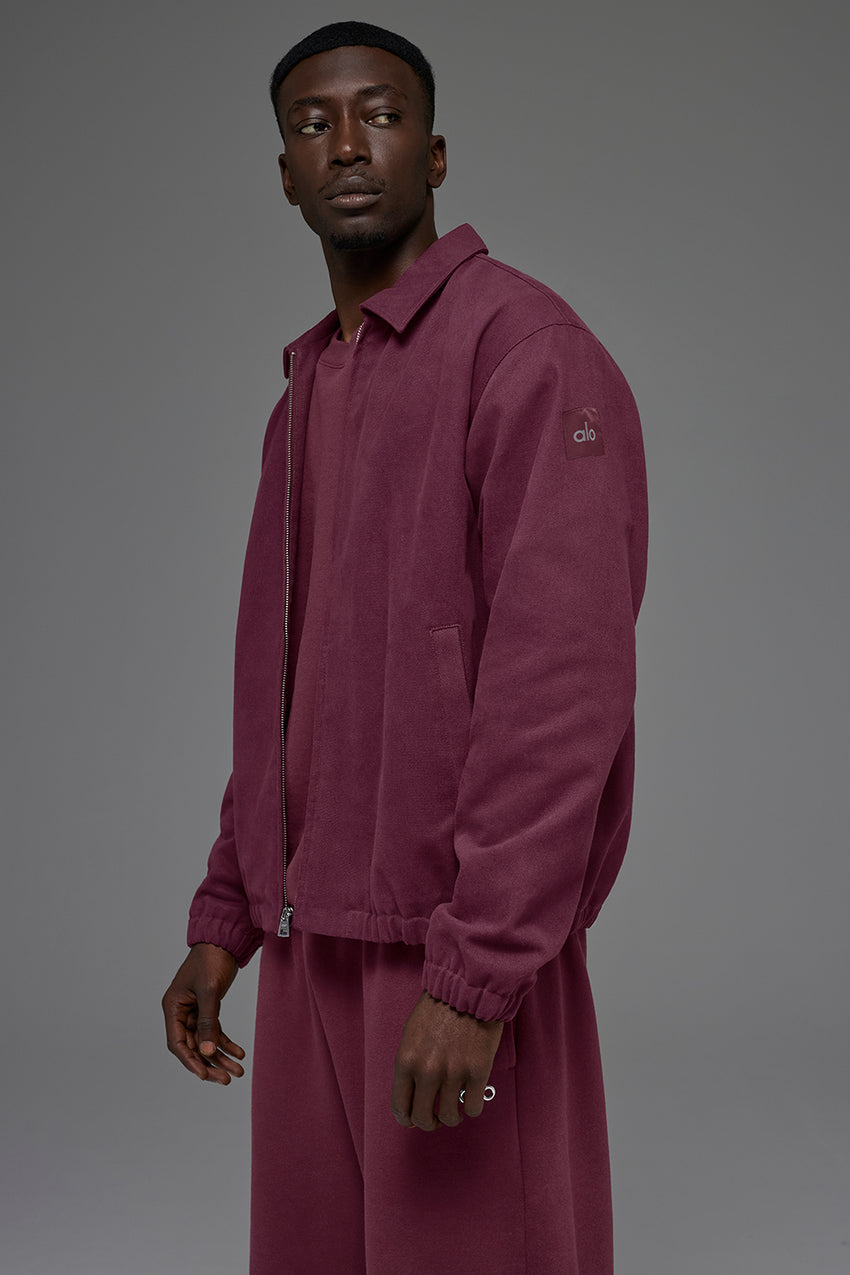 Cotton Canvas Coaches Jacket - Burgundy