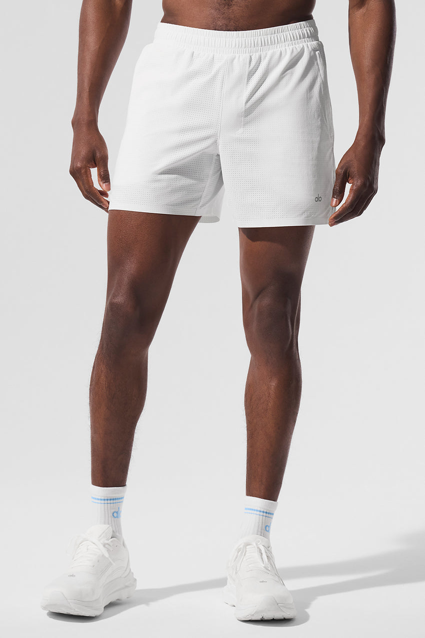 5" Traction Running Short - White