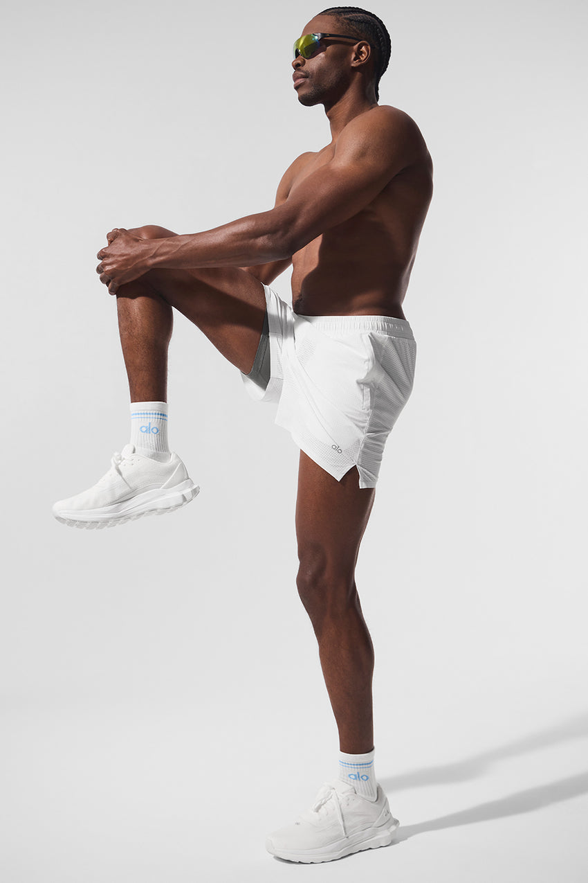 5" Traction Running Short - White
