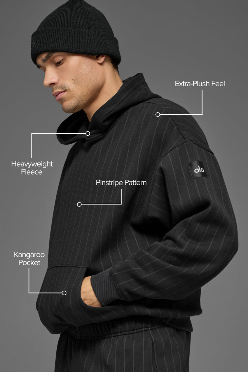 Pinstripe Hoodie - Black Pinstripe