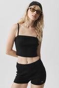 Mini Cable Sweater Tank - Black