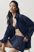 Pinstripe Daylight Button Down Long Sleeve - Navy/Ivory