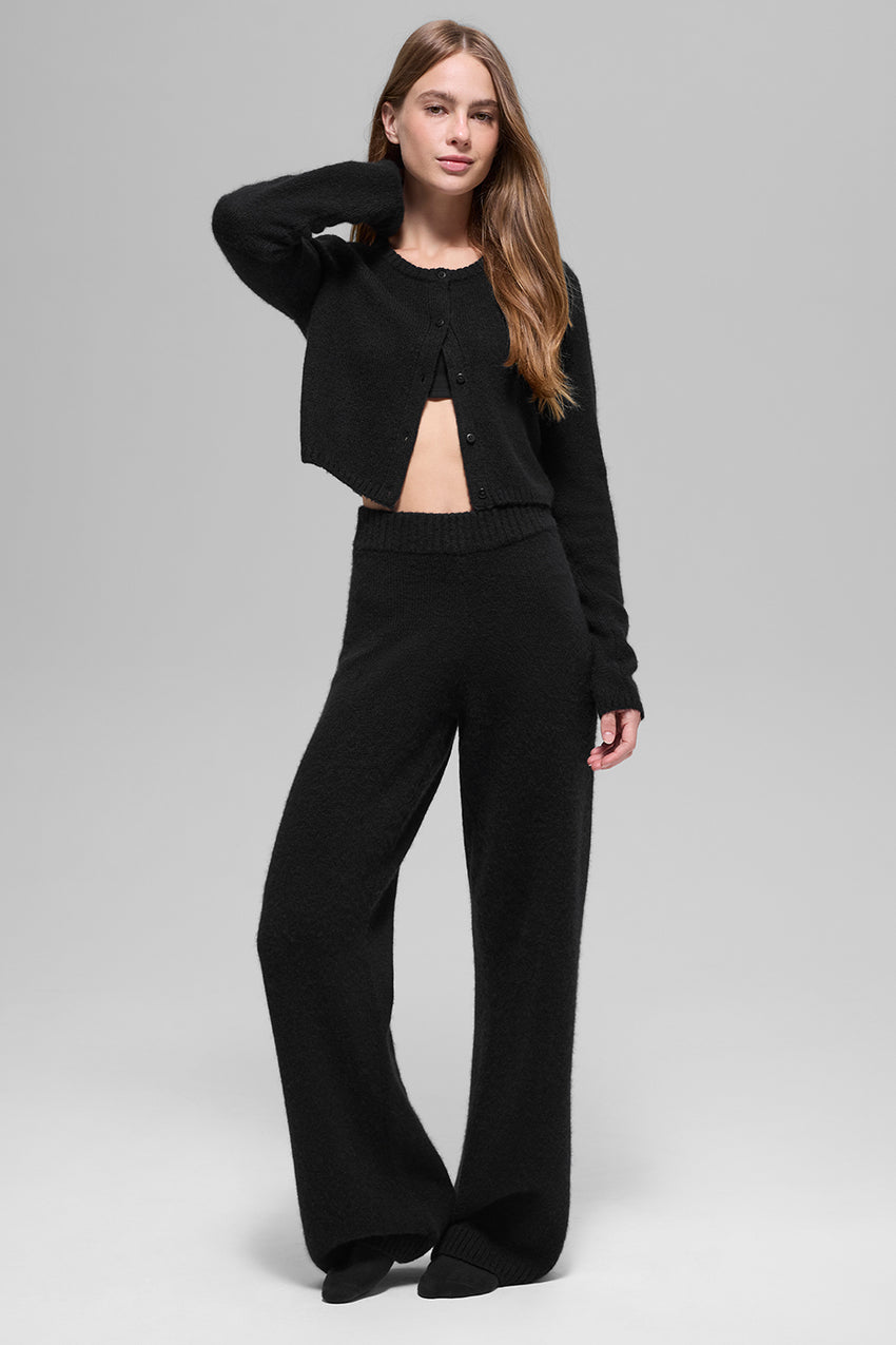 Wool Cashmere New Class Cropped Cardigan - Black