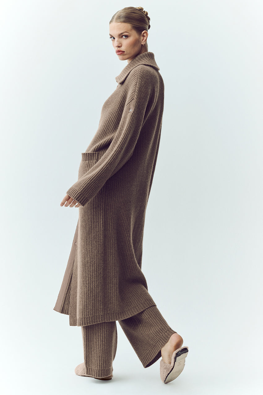 Cashmere Northstar Long Cardigan - Alpine Cocoa Heather