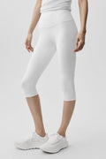 16" High-Waist Airbrush Capri - White